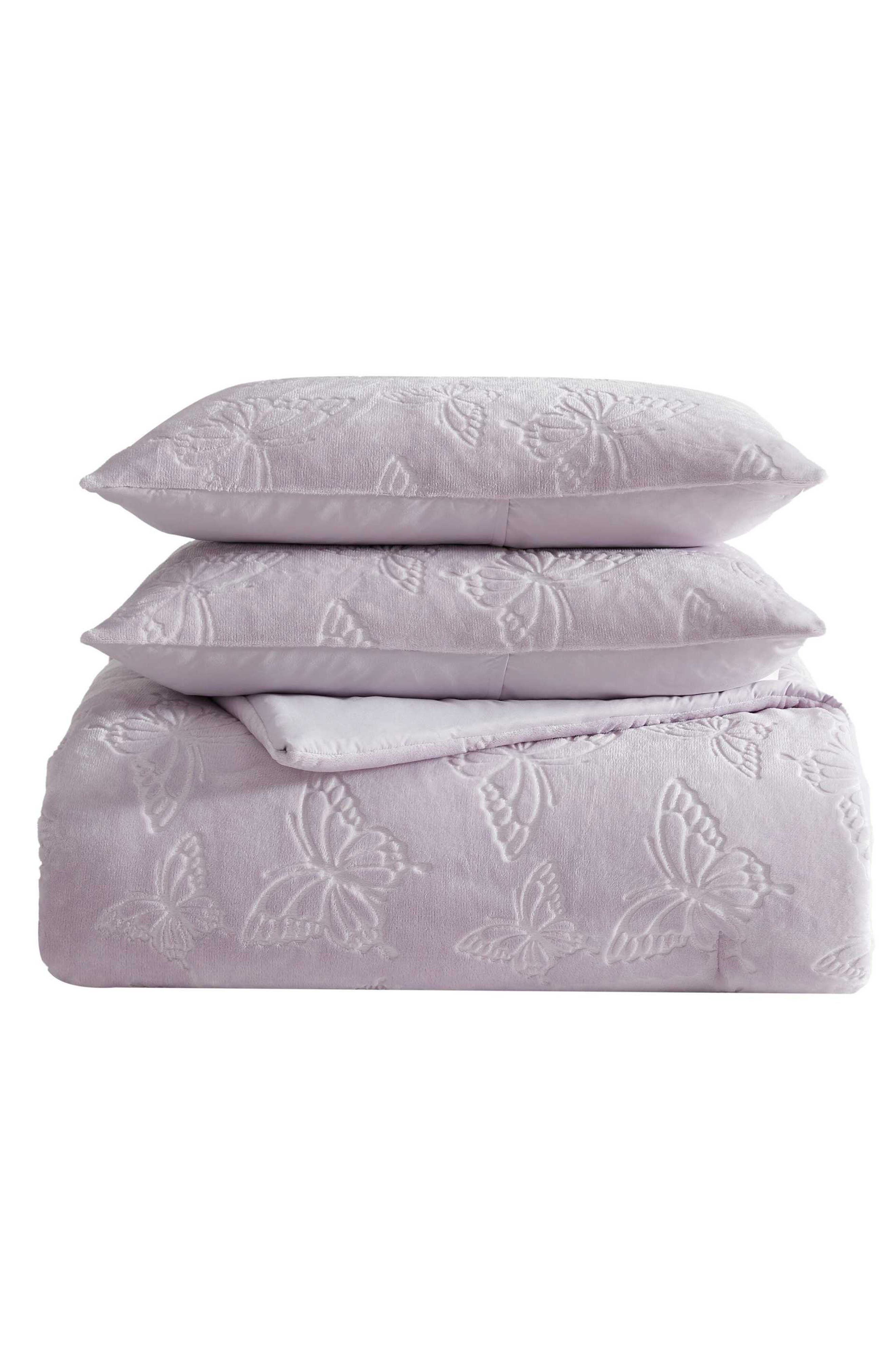 Betsey Johnson Butterfly Embossed Comforter & Sham Set