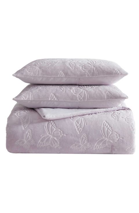 Butterfly Embossed Comforter & Sham Set