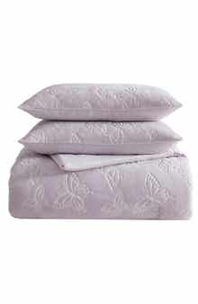 Betsey Johnson Butterfly Embossed Comforter & Sham Set
