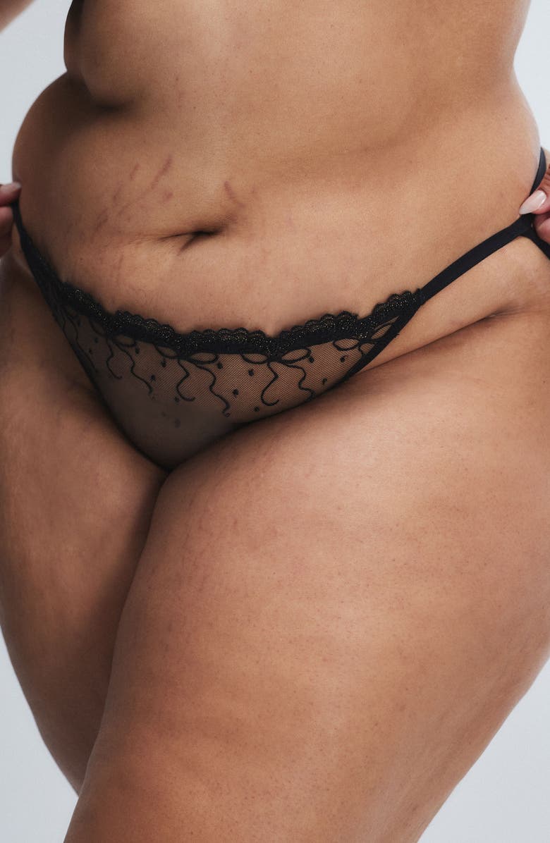 SAVAGE X FENTY Loveline G-String, Alternate, color, Black Caviar