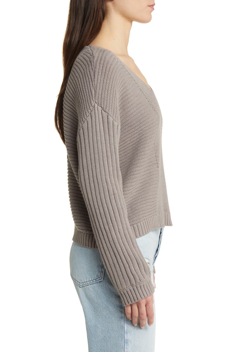 PacSun Feel the Breeze Mix Stitch Cotton V-Neck Sweater, Alternate, color, 