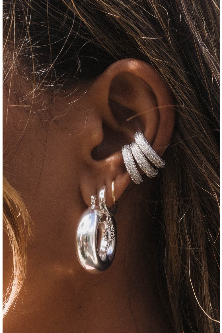 Joni Pavé Ear Cuff, Alternate, color, SILVER