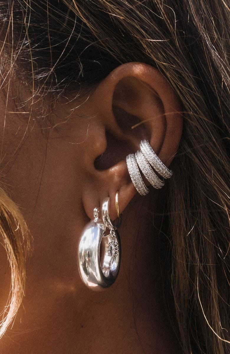 Child of Wild Joni Pavé Ear Cuff, Alternate, color, Silver