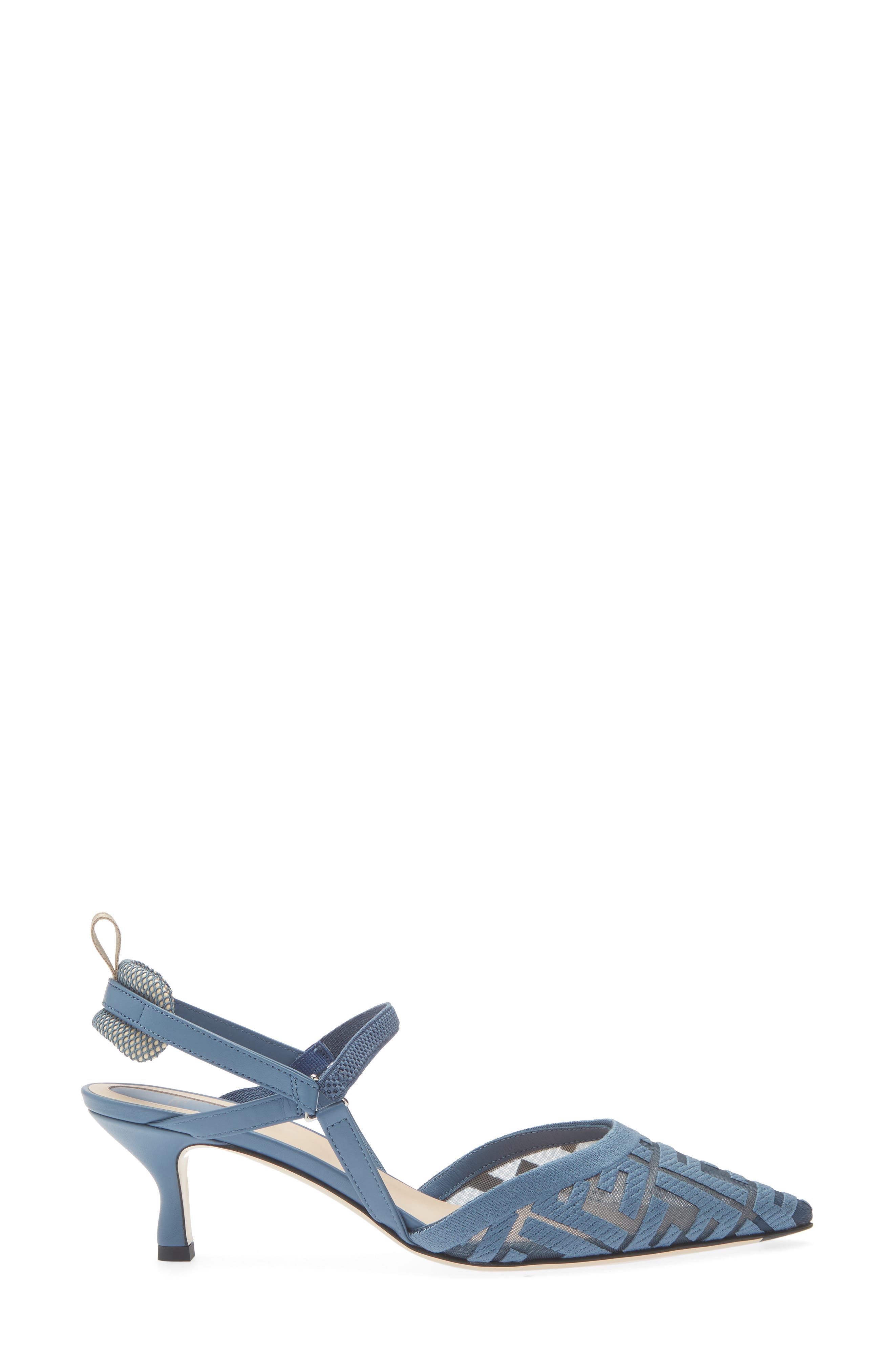 Fendi Colibrì Lite Kitten Heel Slingback Pump, Alternate, color, Light Blue