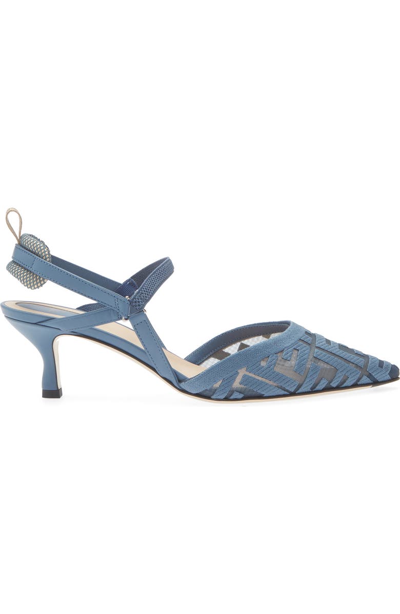 Fendi Colibrì Lite Kitten Heel Slingback Pump, Alternate, color, Light Blue