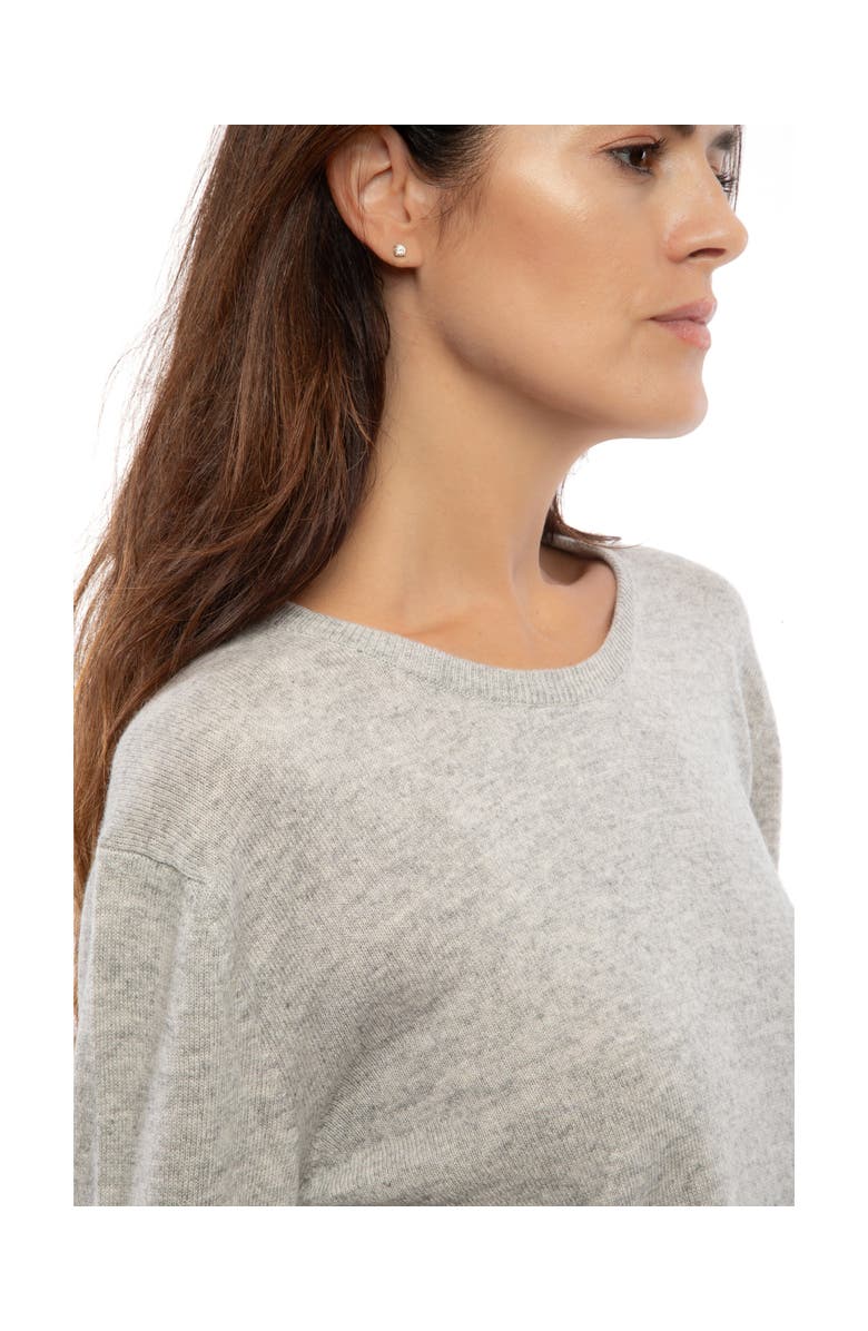 Monticelli Cashmere Pure Cashmere Essential Crewneck Sweater, Alternate, color, Melange Blue