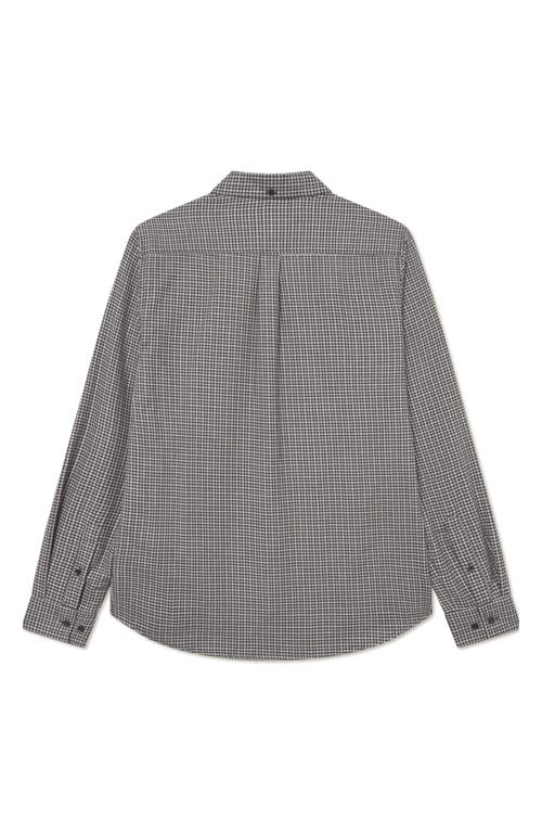 Les Deux Konrad Microcheck Flannel Button-down Shirt In Gray