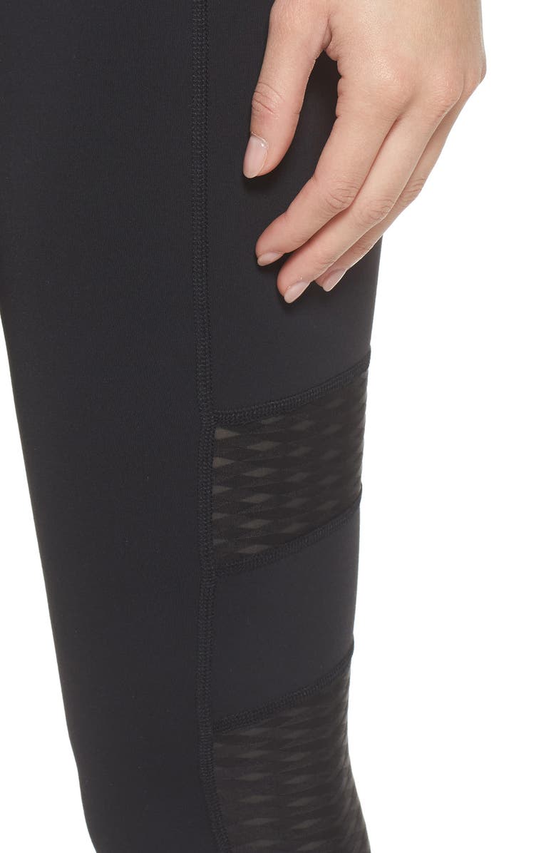 Reebok High Waist Mesh Tights, Alternate, color, 