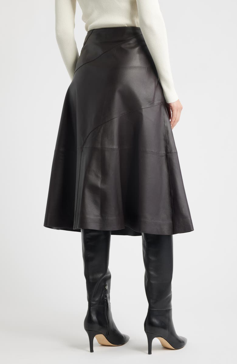 BOSS Sevani A-Line Leather Skirt, Alternate, color, Dark Carmine
