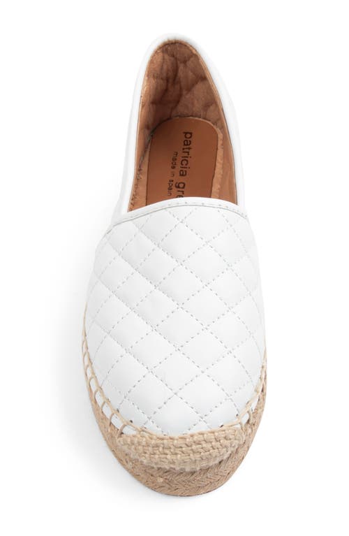 Patricia Green Abigail Espadrille Slip-on In White Quilted Leather
