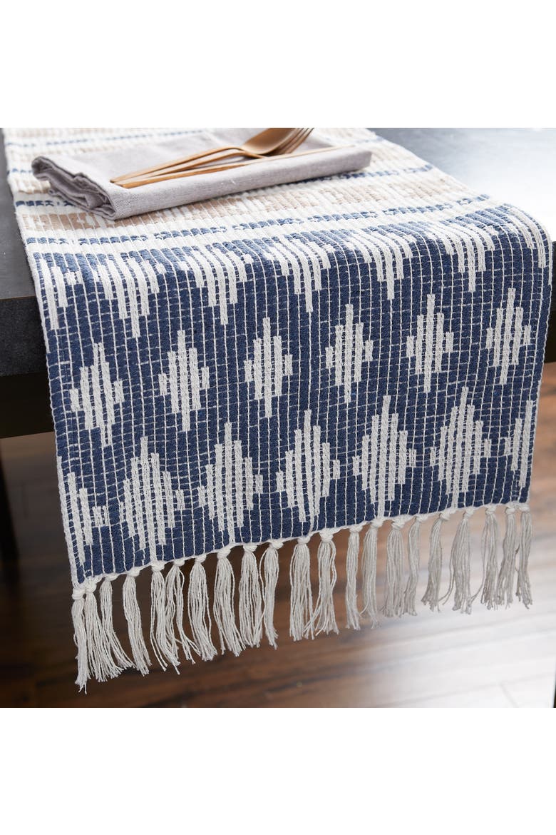 French Blue/Stone Colby Southwest Table Runner, Alternate, color, French Blue