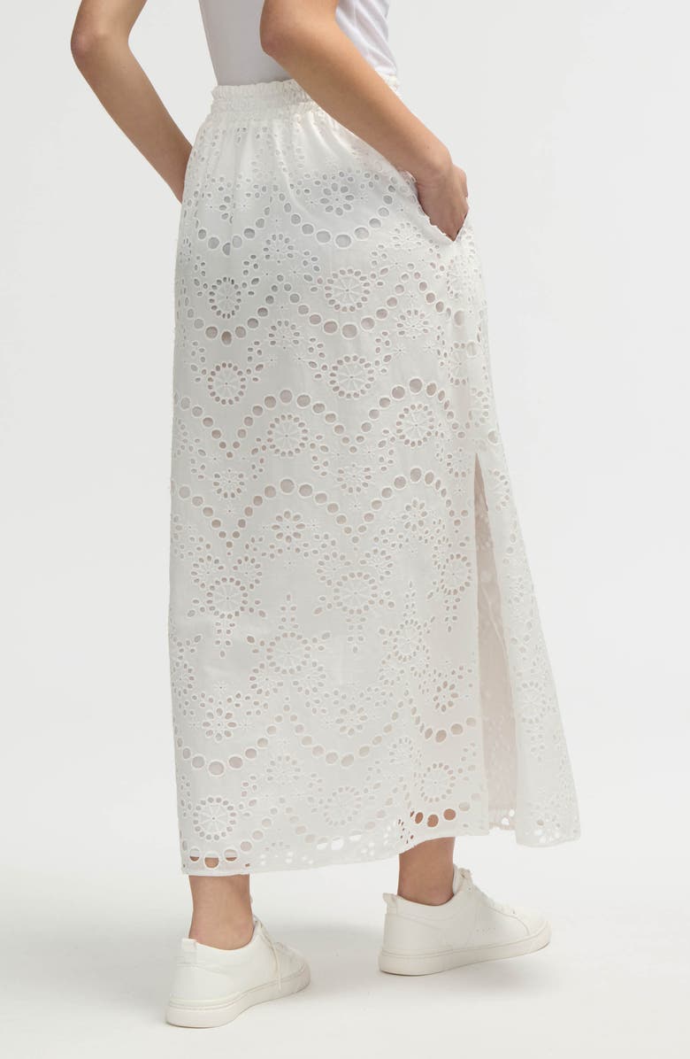 NVLT Eyelet Midi Skirt, Alternate, color, White