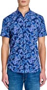 CONSTRUCT Tropical Short Sleeve Stretch Button-Down Shirt