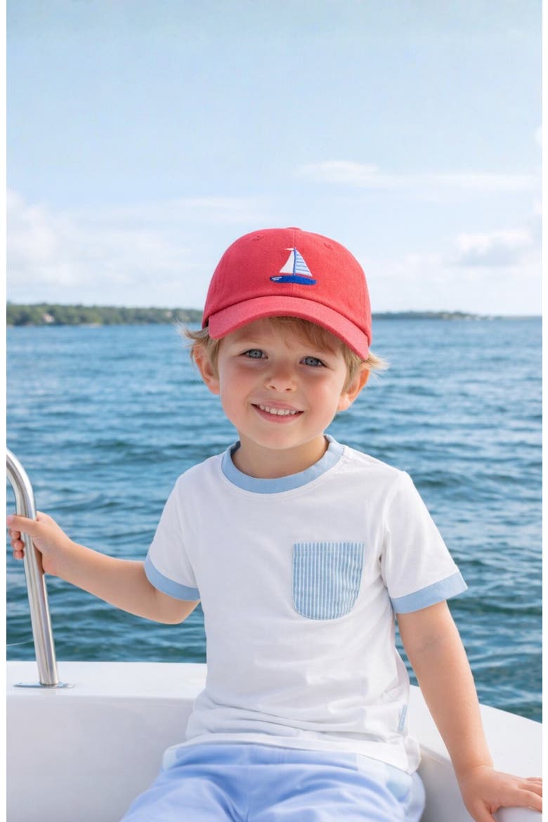 Sailboat Baseball Hat, Alternate, color, Red