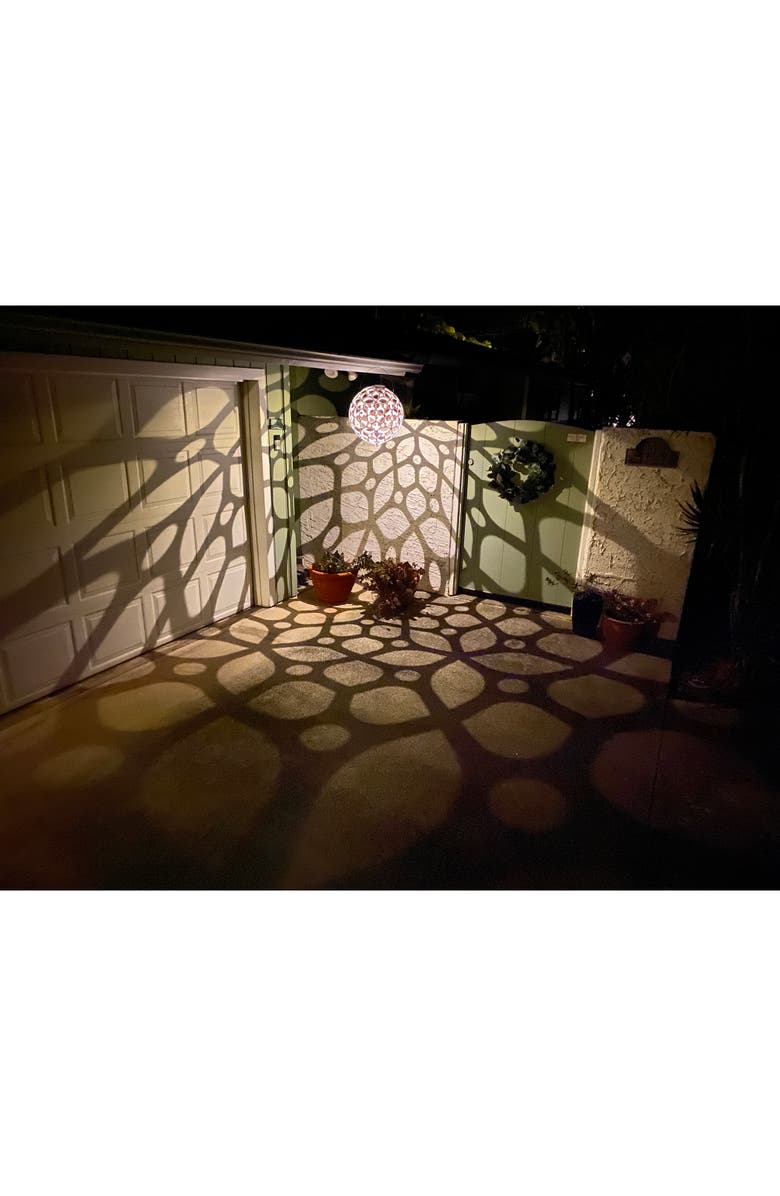 GlowTheory 18" Solar Peace Light White Outdoor Hanging Décor, Alternate, color, Multicolored