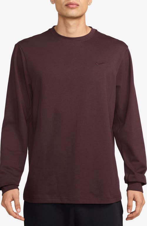 Nike Dri-fit Primary Long Sleeve T-shirt In Burgundy Crush