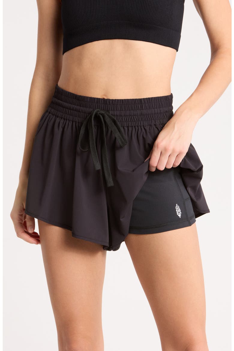 Wild Bloom Performance Shorts, Alternate, color, BLACK