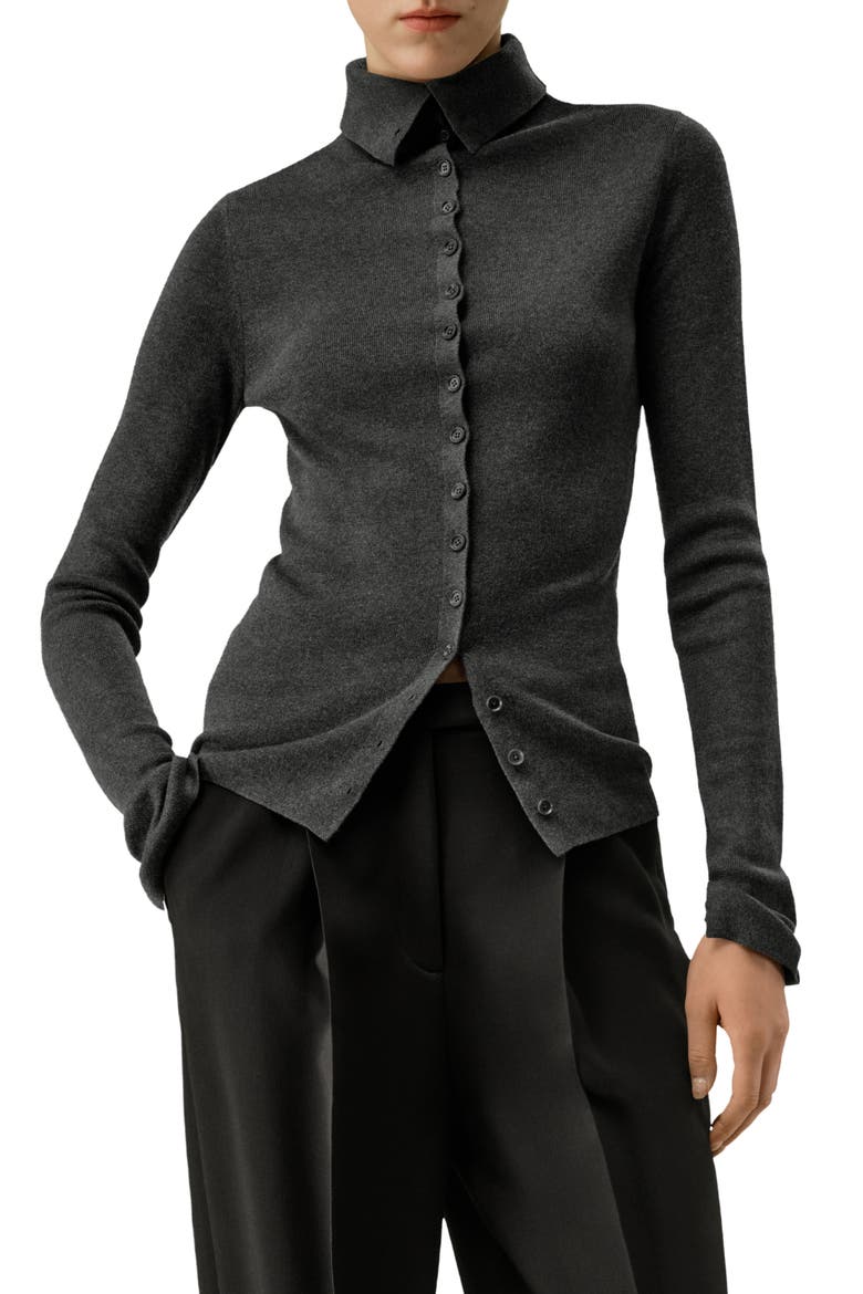 Women's Slim Fit Silk Cashmere Sweater, Main, color, Thunder