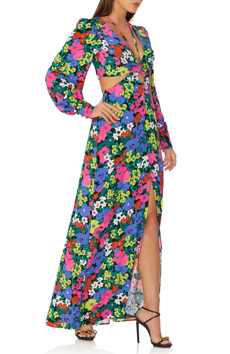 AFRM Dialli Cutout Long Sleeve Maxi Dress, Alternate, color,