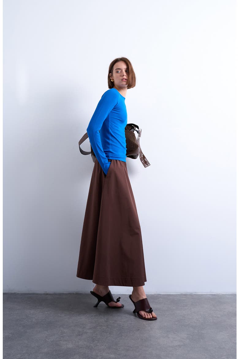 Long Sleeve Rib Top, Alternate, color, MEDIUM BLUE