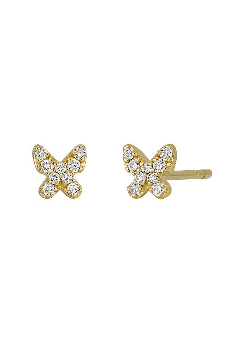 Mika Diamond Butterfly Stud Earrings (Nordstrom Exclusive), Main, color, 18KY 18RD0.065