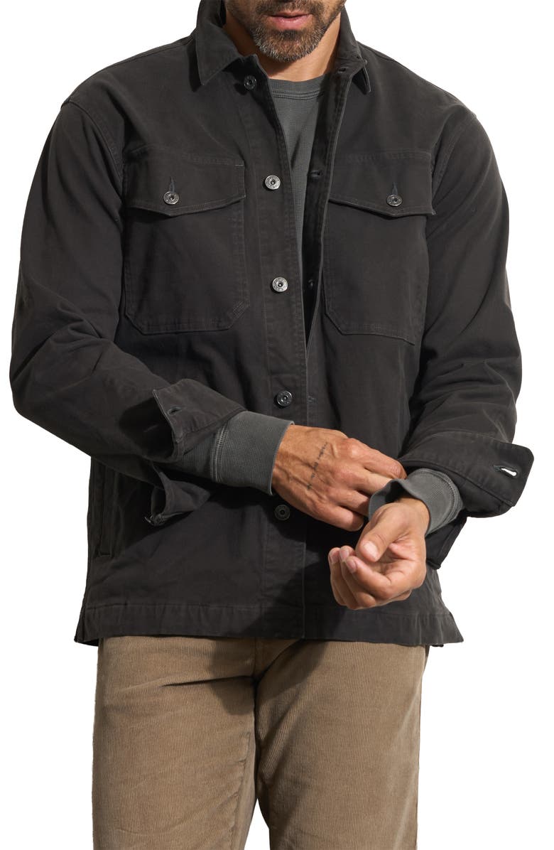 Rowan Odessa Mid Century Cotton Stretch Twill Shirt Jacket, Alternate, color, Washed Black