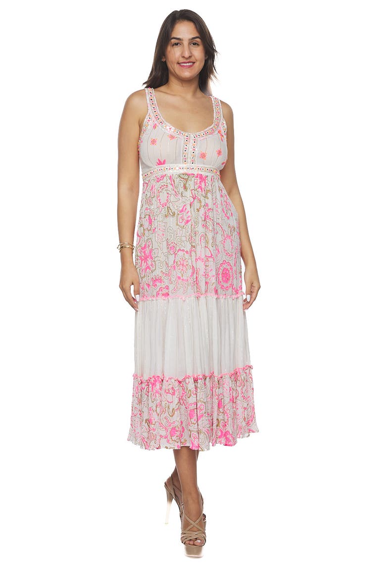 Tier Maxi Sundress, Alternate, color, PINK