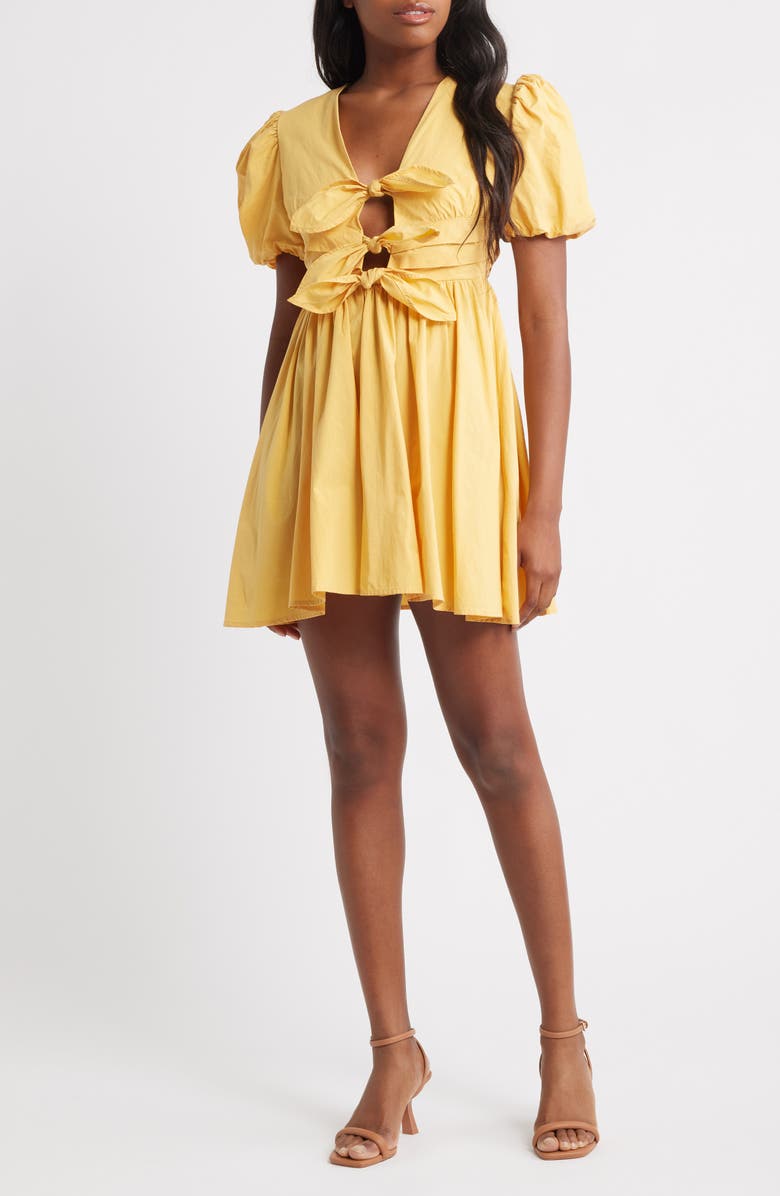 Sister Jane Serenade Minidress, Main, color, Yellow