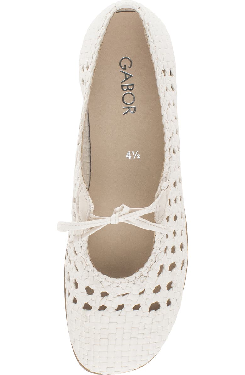 Gabor Woven Ballet Flat, Alternate, color, Creme