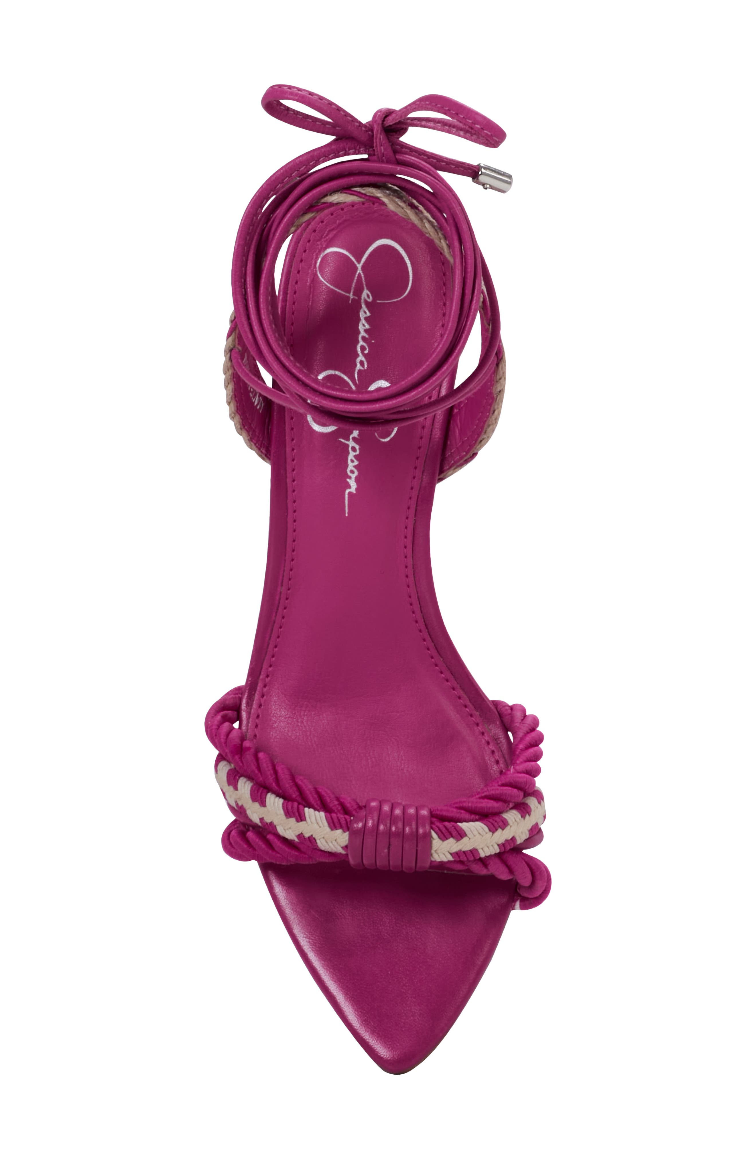 Jessica Simpson Prim Ankle Wrap Pointed Toe Sandal, Alternate, color, Purple Combo