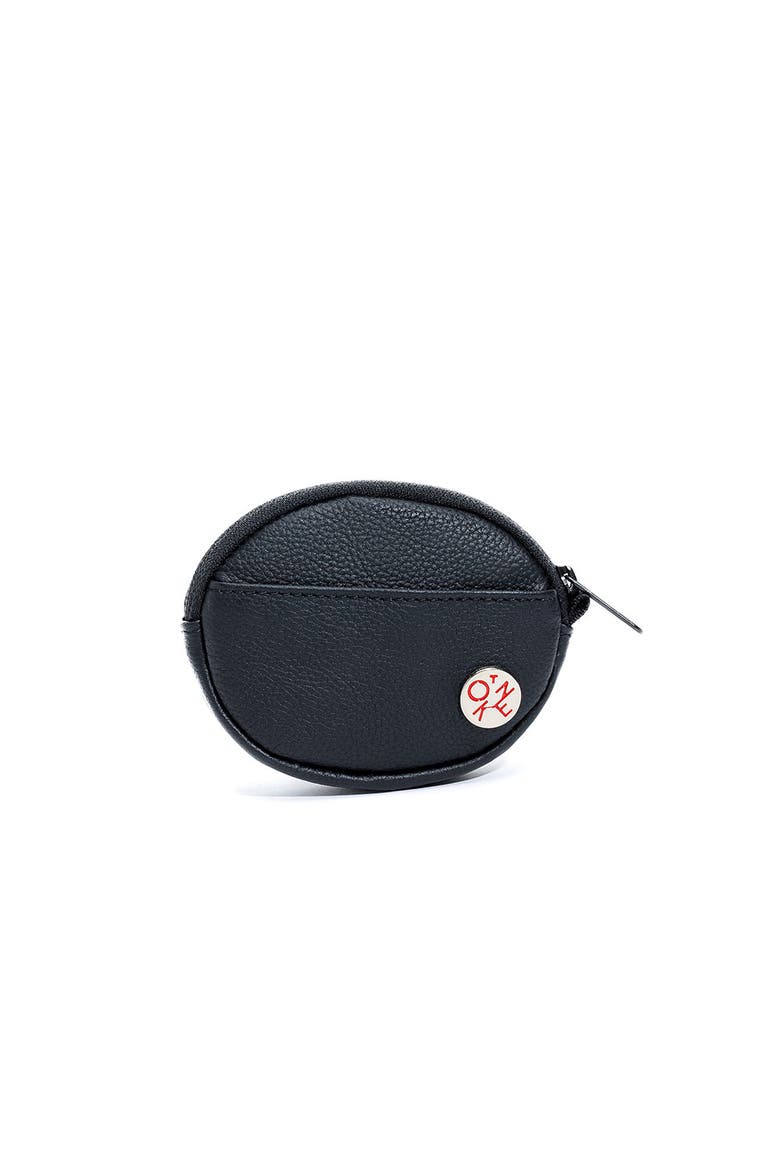 Leather Coin Purse, Alternate, color, Black