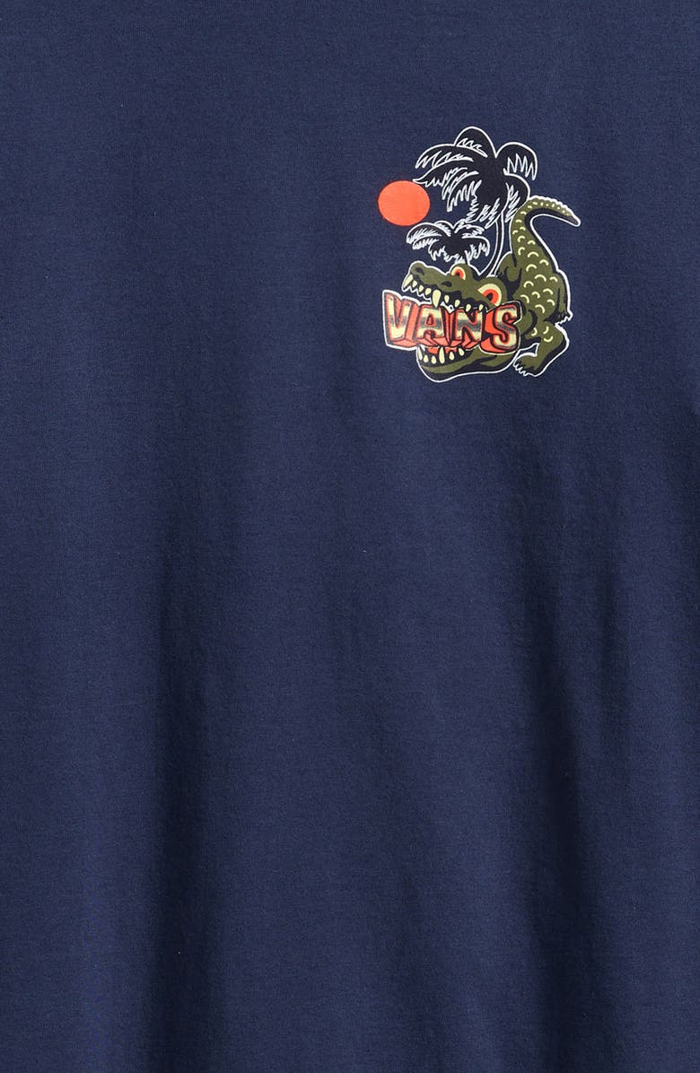Vans Kids' Hangry Croc Cotton Graphic T-Shirt, Alternate, color, Dress Blues