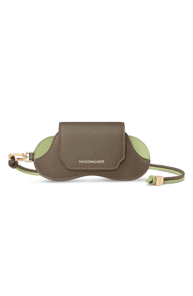 MAISON de SABRÉ Leather Sunglasses Sling Case, Main, color, Cashmere Matcha