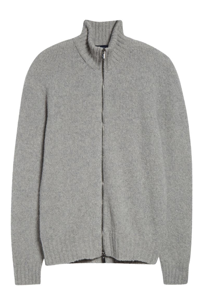 Full Zip Cashmere & Wool Blend Cardigan, Alternate, color, 038 LITE GREY