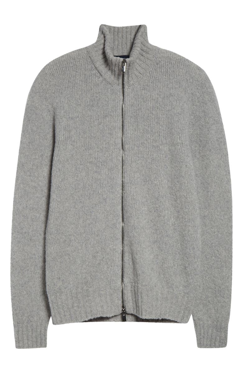 Thom Sweeney Full Zip Cashmere & Wool Blend Cardigan, Alternate, color, 038 Lite Grey