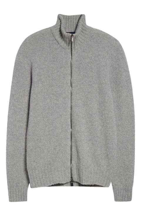 Full Zip Cashmere & Wool Blend Cardigan