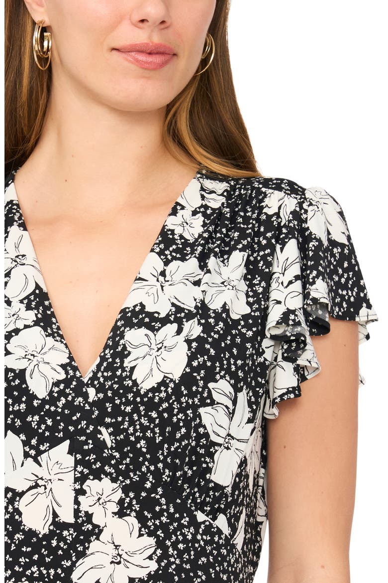 Floral Cap Sleeve Empire Waist Maxi Dress, Alternate, color, NEW IVORY