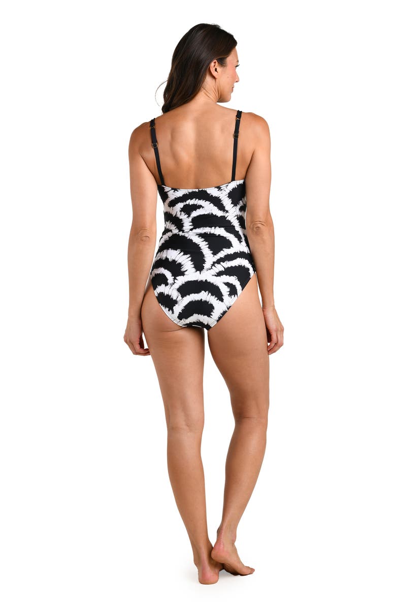 La Blanca Shadows Lingerie One-Piece Swimsuit, Alternate, color, Black