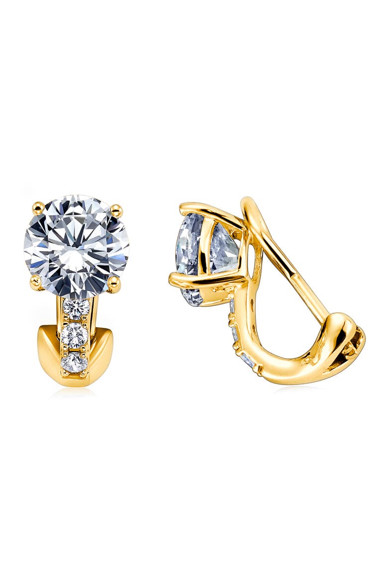 Cubic Zirconia Pavé Clip-On Earrings, Main, color, PEARL/ IVORY