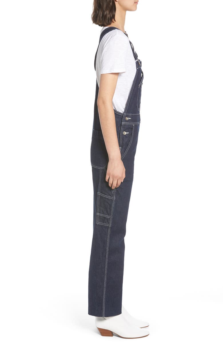 rag & bone/JEAN Patched Dungaree Overalls, Alternate, color, 