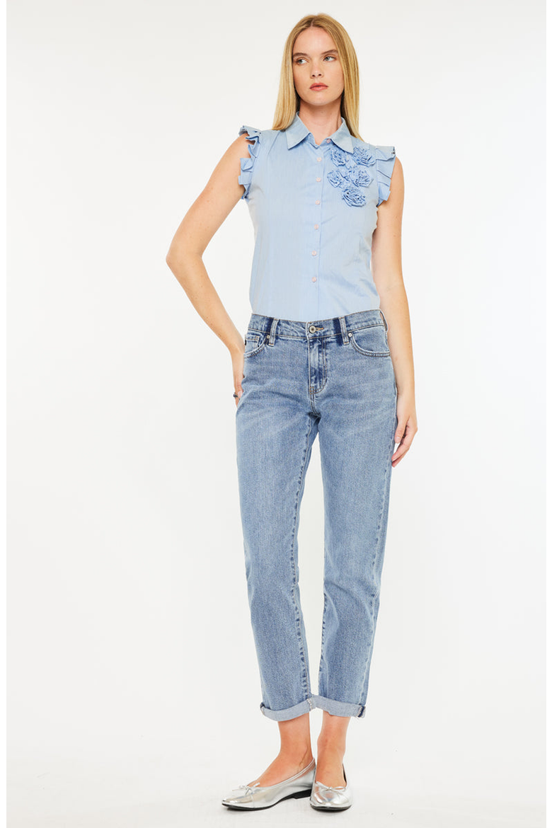 Lindsey Mid Rise Slim Boyfriend Jeans, Alternate, color, Medium Wash