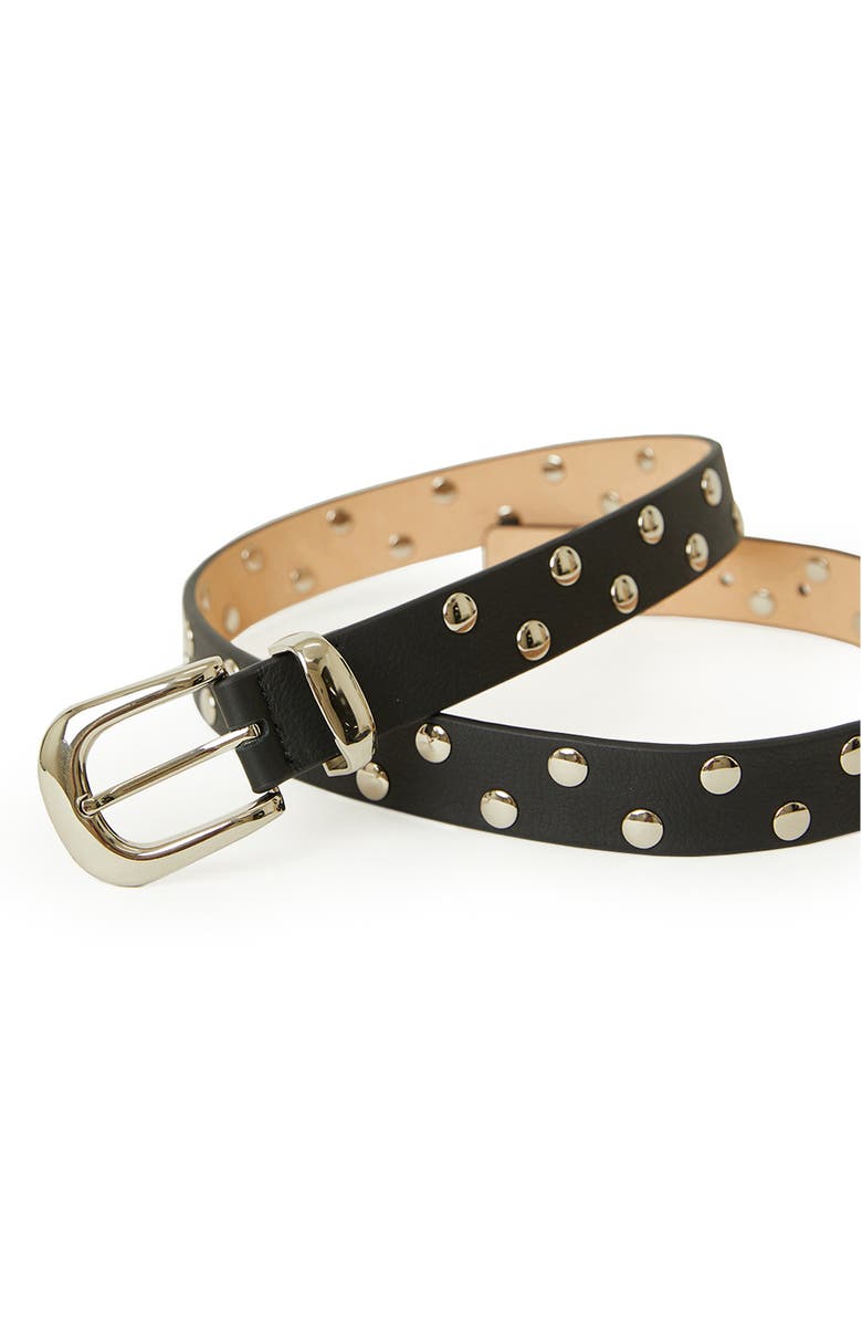 B-Low the Belt Juniper Studded Leather Belt, Alternate, color, Black Silver