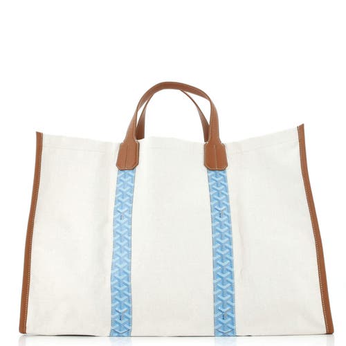 Pre-owned Goyard Goyard Mediterranee Saint-tropez Reversible Tote Coated Canvas In Neutral