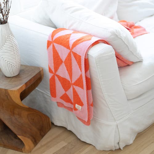Pink Lemonade Trikona Organic Cotton Throw Blanket In Multi