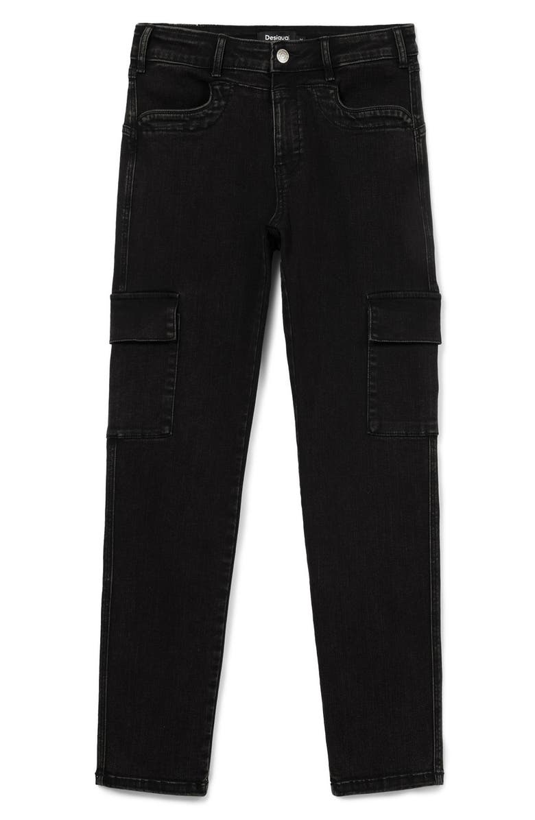 Desigual Danubio Ankle Skinny Cargo Jeans, Alternate, color, 
