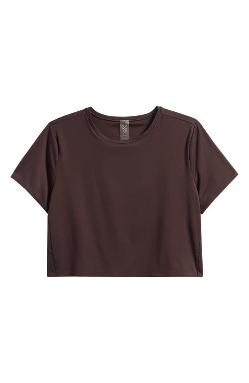 Rhone Serene Crop Performance T-shirt In Brown