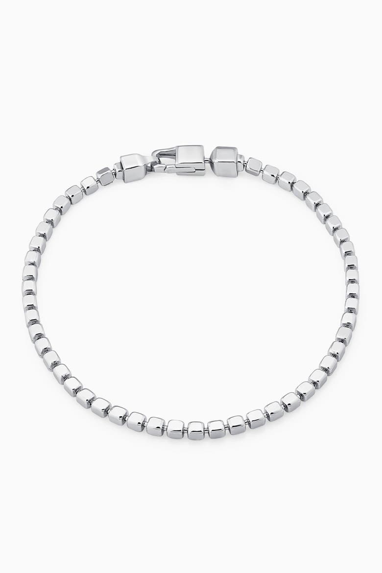 Sterling Silver Modern Cube Link Bracelet, Main, color, Sterling Silver