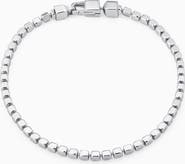 Oradina Sterling Silver Modern Cube Link Bracelet