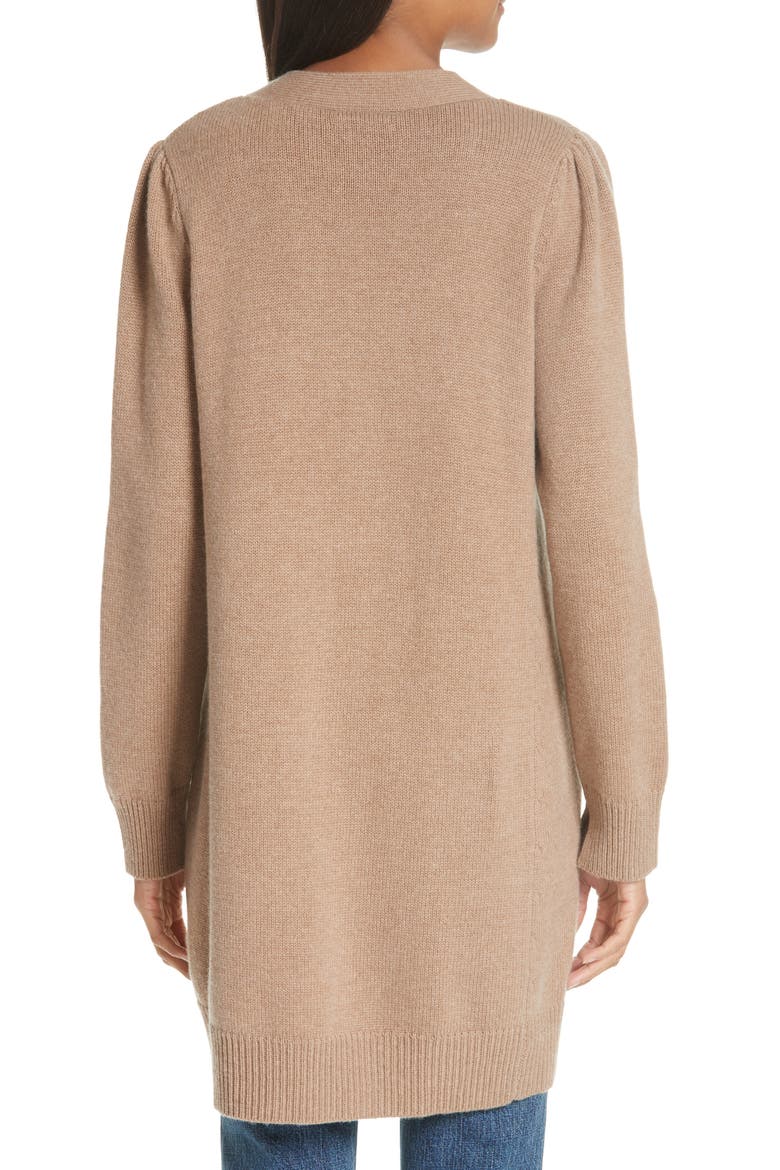 Essentials Wool & Cashmere Boyfriend Cardigan, Alternate, color, OATMEAL