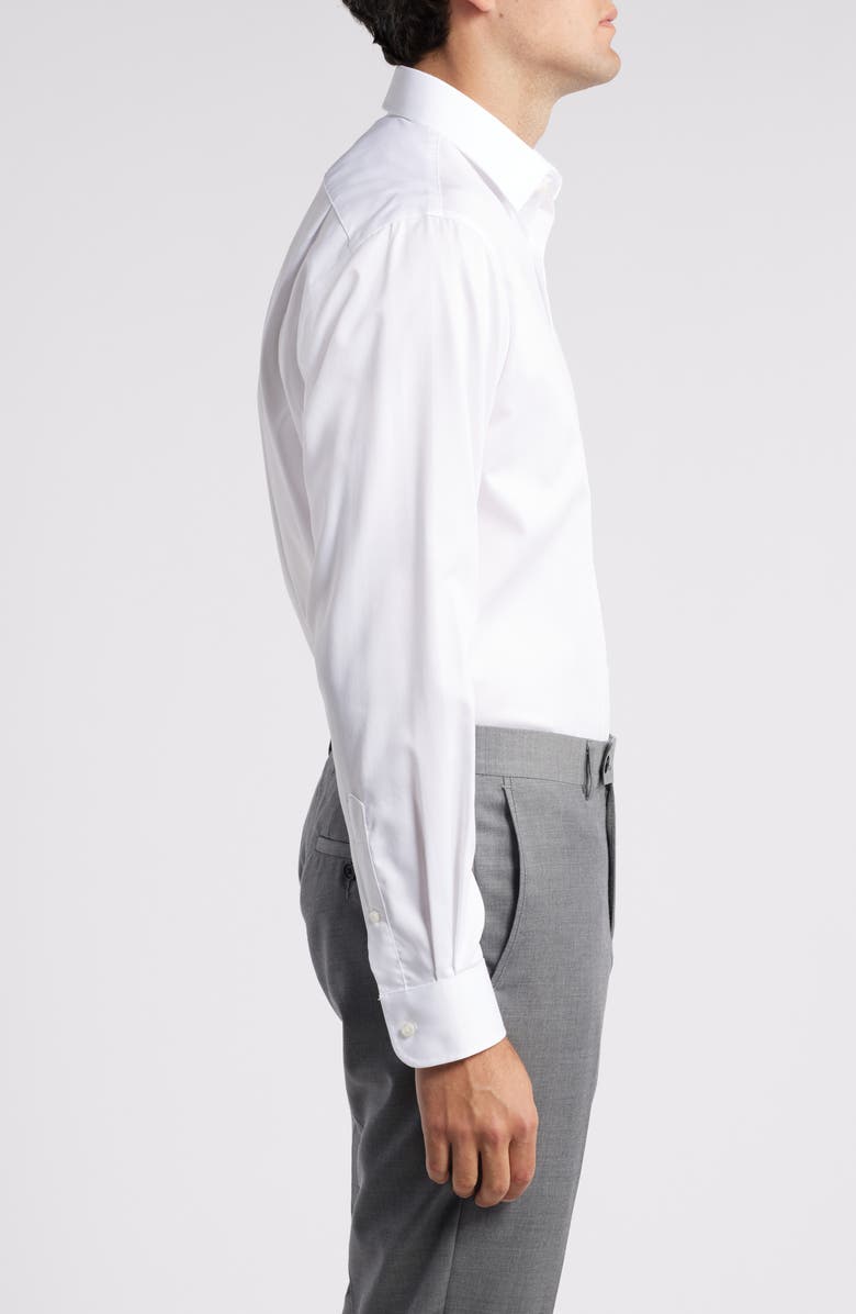 Nordstrom Traditional Fit Solid Herringone Dress Shirt, Alternate, color, White Herringbone